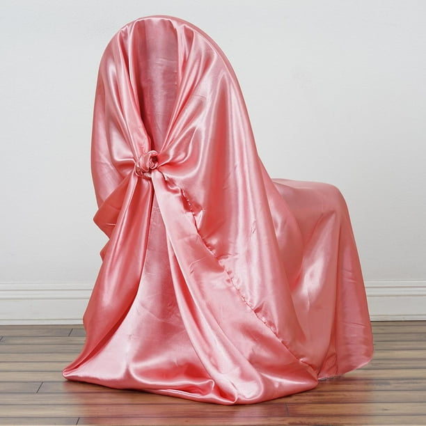 Rose Quartz Pink SATIN UNIVERSAL CHAIR COVER Banquet Reception Decorations Rose Quartz Pink SATIN UNIVERSAL CHAIR COVER Banquet Reception Decorations